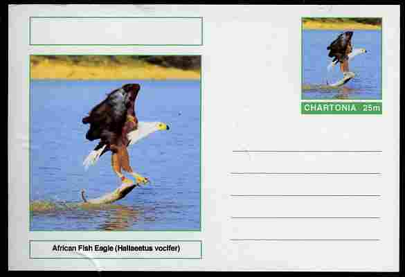 Chartonia (Fantasy) Birds - African Fish Eagle (Haliaeetus vocifer) postal stationery card unused and fine