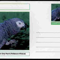 Chartonia (Fantasy) Birds - African Grey Parrot (Psittacus erithacus) postal stationery card unused and fine