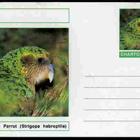 Chartonia (Fantasy) Birds - Kakapo Parrot (Strigops habroptila) postal stationery card unused and fine