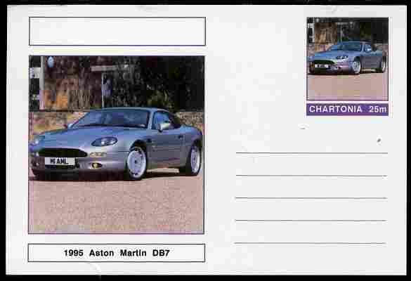 Chartonia (Fantasy) Cars - 1995 Aston Martin DB7 postal stationery card unused and fine