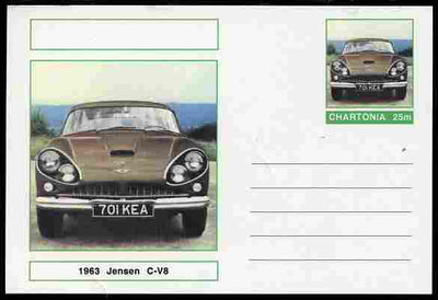 Chartonia (Fantasy) Cars - 1963 Jensen C-V8 postal stationery card unused and fine