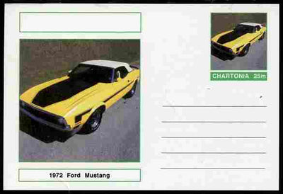 Chartonia (Fantasy) Cars - 1972 Ford Mustang postal stationery card unused and fine