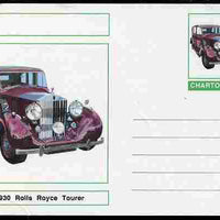 Chartonia (Fantasy) Cars - 1930 Rolls Royce Tourer postal stationery card unused and fine