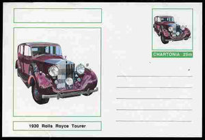 Chartonia (Fantasy) Cars - 1930 Rolls Royce Tourer postal stationery card unused and fine