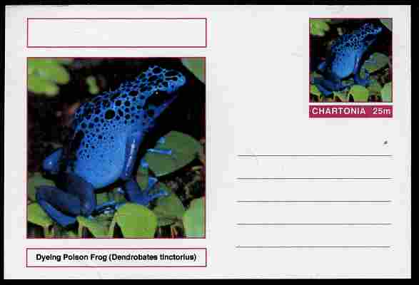 Chartonia (Fantasy) Amphibians - Dyeing Poison Frog (Dendrobates tinctorius) postal stationery card unused and fine