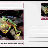 Chartonia (Fantasy) Amphibians - Lemur Leaf Frog (Hylomantis lemur) postal stationery card unused and fine