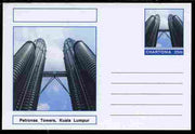 Chartonia (Fantasy) Landmarks - Petronas Towers, Kuala Lumpur postal stationery card unused and fine