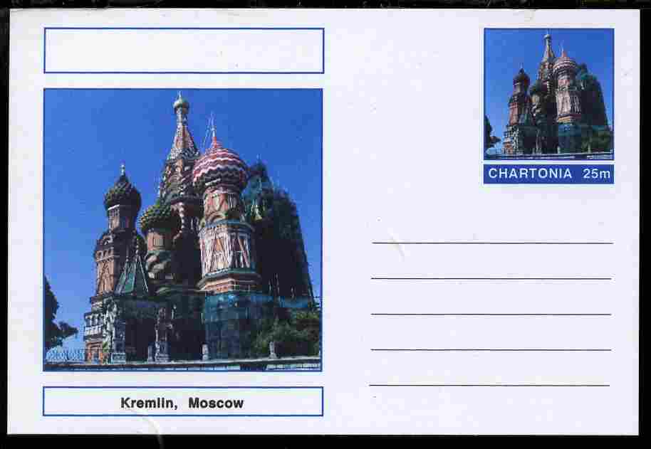 Chartonia (Fantasy) Landmarks - The Kremlin, Moscow postal stationery card unused and fine