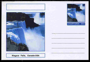 Chartonia (Fantasy) Landmarks - Niagara Falls, Canada-USA postal stationery card unused and fine