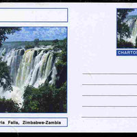 Chartonia (Fantasy) Landmarks - Victoria Falls, Zimbabwe-Zambia postal stationery card unused and fine