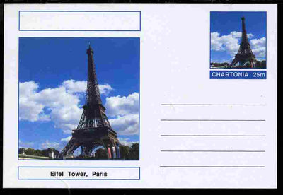 Chartonia (Fantasy) Landmarks - Eiffel Tower, Paris postal stationery card unused and fine