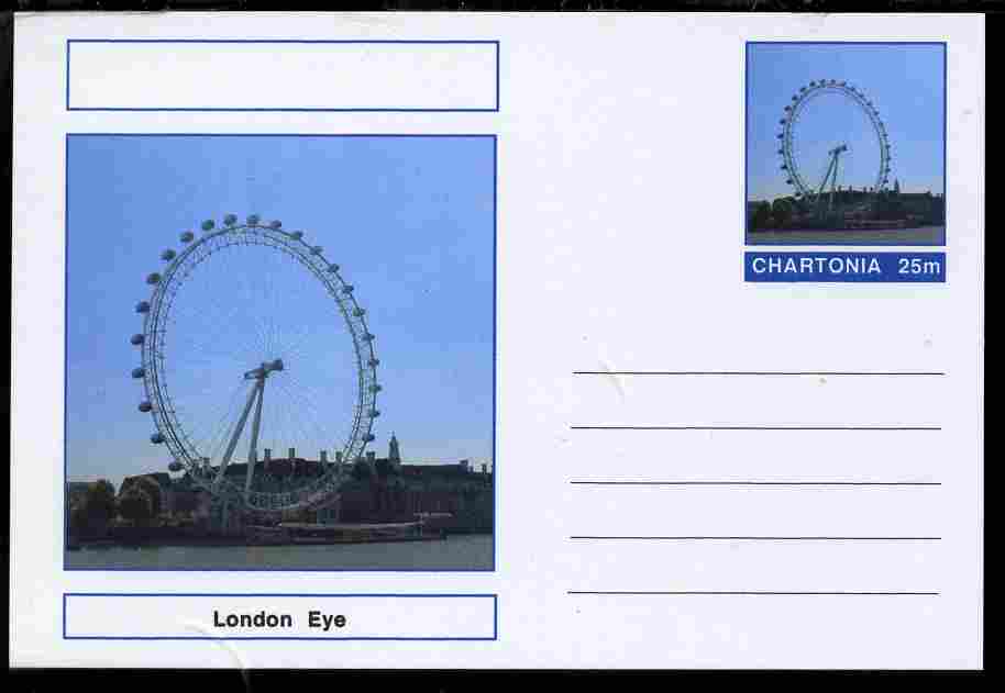 Chartonia (Fantasy) Landmarks - London Eye postal stationery card unused and fine