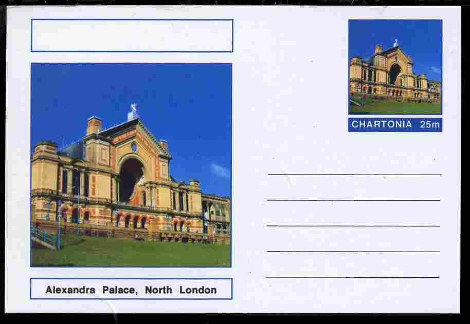 Chartonia (Fantasy) Landmarks - Alexandra Palace, North London postal stationery card unused and fine