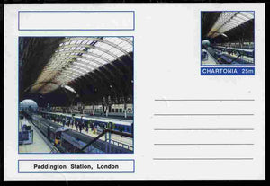 Chartonia (Fantasy) Landmarks - Paddington Station, London postal stationery card unused and fine