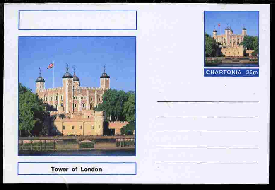 Chartonia (Fantasy) Landmarks - The Tower of London postal stationery card unused and fine