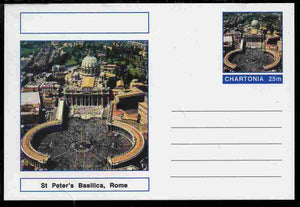 Chartonia (Fantasy) Landmarks - St Peter's Basilica, Rome postal stationery card unused and fine