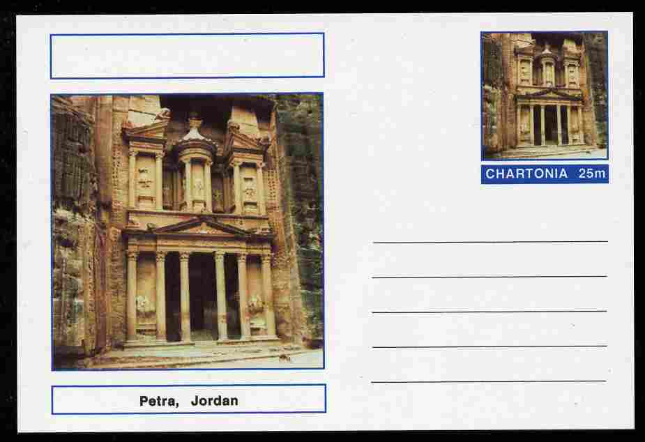 Chartonia (Fantasy) Landmarks - Petra, Jordan postal stationery card unused and fine