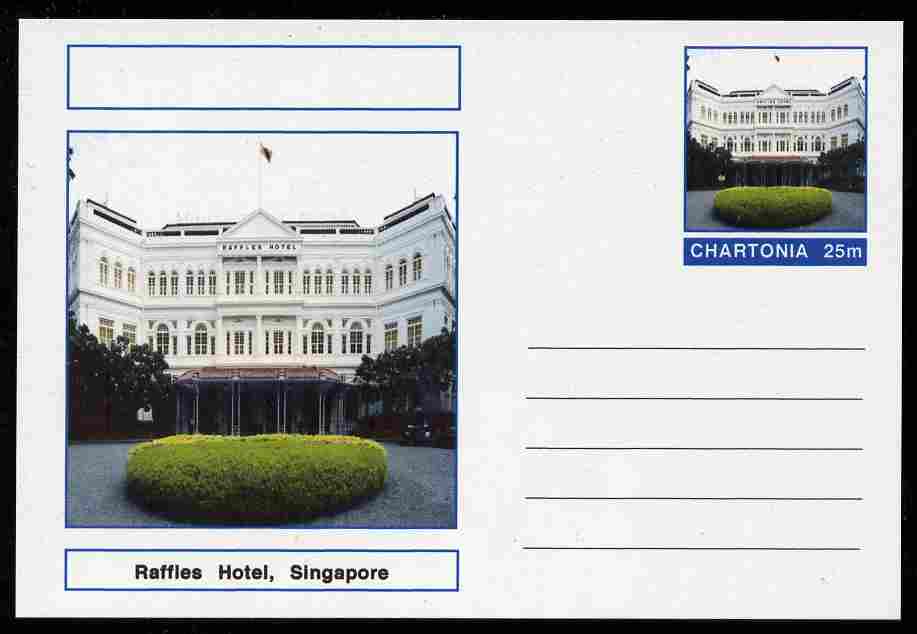 Chartonia (Fantasy) Landmarks - Raffles Hotel, Singapore postal stationery card unused and fine