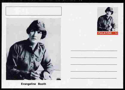 Palatine (Fantasy) Personalities - Evangeline Booth (Salvation Army) postal stationery card unused and fine