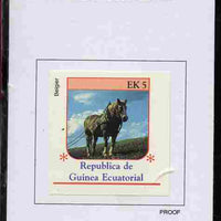 Equatorial Guinea 1976 Horses 5EK Belgier proof in issued colours mounted on small card - as Michel 807