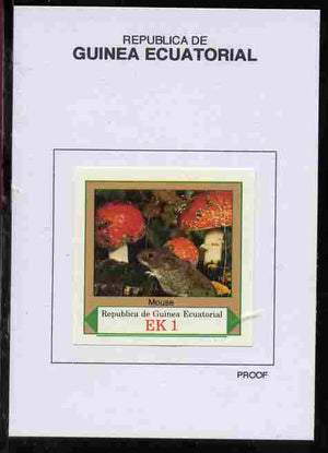 Equatorial Guinea 1977 European Animals 1EK Mouse proof in issued colours mounted on small card - as Michel 1137