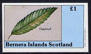 Bernera 1982 Tree Leaves (Chestnut) imperf souvenir sheet (£1 value) unmounted mint