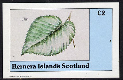 Bernera 1982 Tree Leaves (Elm) imperf deluxe sheet (£2 value) unmounted mint