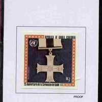 Equatorial Guinea 1978 Coronation 25th Anniversary (Medals) 3EK Military Cross 1914 proof in issued colours mounted on small card - as Michel 1387