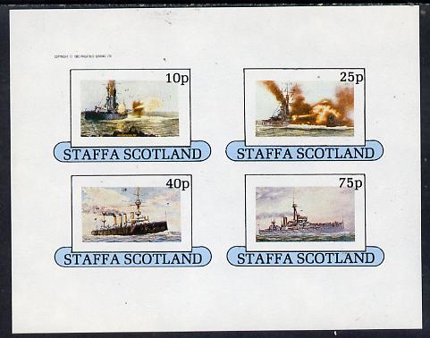 Staffa 1982 Battleships imperf,set of 4 values (10p to 75p) unmounted mint