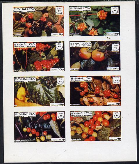 Eynhallow 1974 Fruit (Scout Anniversary) imperf,set of 8 values (1p to 20p) unmounted mint