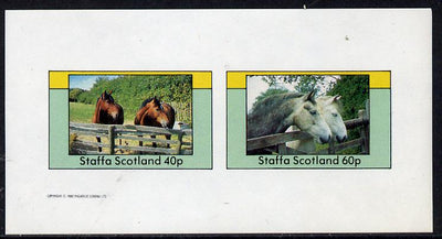 Staffa 1982 Horses imperf,set of 2 values unmounted mint