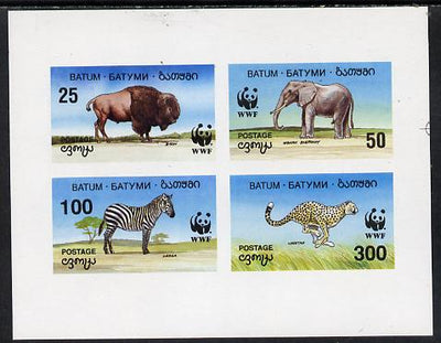 Batum 1994 WWF Wild Animals imperf sheetlet containing set of 4 unmounted mint