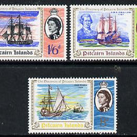 Pitcairn Islands 1967 Bicentenary of Discovery of Pitcairn Is 8d, 1s & 1s6d values SG 66-68 unmounted mint