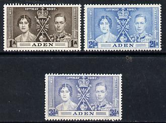 Aden 1937 KG6 Coronation set of 3 unmounted mint, SG 13-15