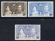 Aden 1937 KG6 Coronation set of 3 unmounted mint, SG 13-15