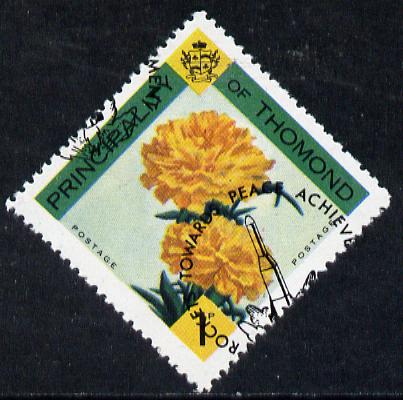 Thomond 1968 Carnation 1d (Diamond-shaped) with opt 'Rockets towards Peace Achievement' misplaced by about 10mm unmounted mint*