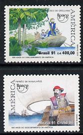 Brazil 1991 Voyages of Discovery set of 2 unmounted mint, SG 2498-99*