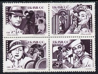 Brazil 1990 Film Industry se-tenant block of 4 unmounted mint, SG 2434-37