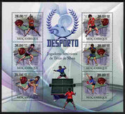 Mozambique 2010 Table Tennis Players (female) perf sheetlet containing 6 values unmounted mint