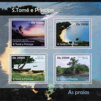 St Thomas & Prince Islands 2010 Beaches ofSt Thomas perf sheetlet containing 4 values unmounted mint