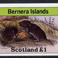 Bernera 1982 Rodents #2 imperf souvenir sheet (£1 value) unmounted mint