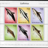 Guinea - Bissau 2010 Dolphins perf sheetlet containing 6 values unmounted mint