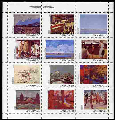 Canada 1982 Canada Day - landscapes perf sheetlet containing 12 values unmounted mint SG 1047a