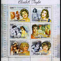 Guinea - Bissau 2010 Elizabeth Taylor perf sheetlet containing 6 values unmounted mint