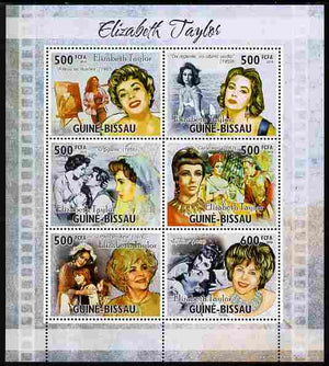 Guinea - Bissau 2010 Elizabeth Taylor perf sheetlet containing 6 values unmounted mint