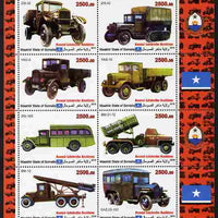 Maakhir State of Somalia 2010,65th Anniversary of the end of World War II #2 - Cars & Trucks perf sheetlet containing 8 values unmounted mint