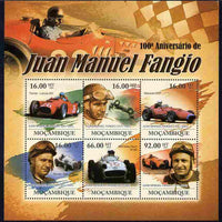 Mozambique 2011 Birth Centenary of Juan Manuel Fangio perf sheetlet containing 6 values unmounted mint Michel 4577-82