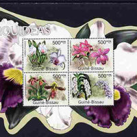 Guinea - Bissau 2011 Orchids special shaped perf sheetlet containing 4 values unmounted mint