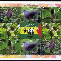 St Thomas & Prince Islands 2005 WWF - Local Bird Species perf sheetlet containing 2 sets of 4 plus label unmounted mint