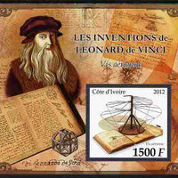 Ivory Coast 2012 Inventions of Leonardo da Vinci #5 Air Screw large perf s/sheet unmounted mint